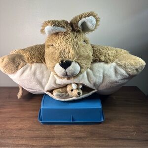 Pillow Pets Kangaroo And Baby Joey Large 18” Plush Stuffed Toy Rare